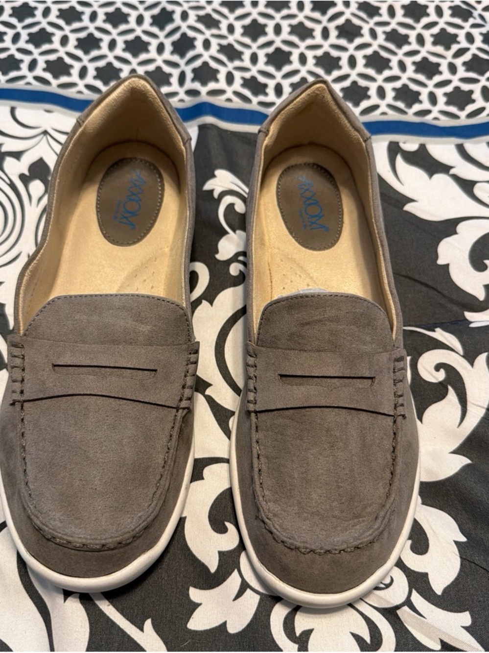 Women's Grey Suede Slip-On Loafers